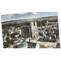CORBIE: l'église abbatiale saint-pierre de corbie vue aérienne 10x15 - très bon etat