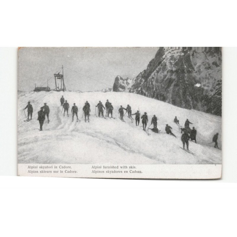 MILITAIRES CHASSEURS ALPINS: skieurs sur le cadore - très bon état