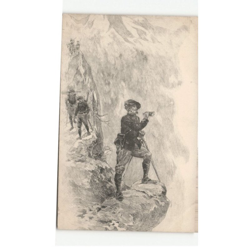 MILITAIRES CHASSEURS ALPINS: militaire avec des jumelles - très bon état