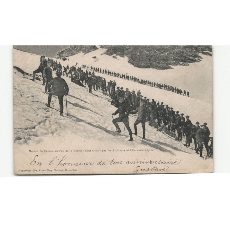 MILITAIRE CHASSEURS ALPINS: montée de canons au pas de la beccia - état