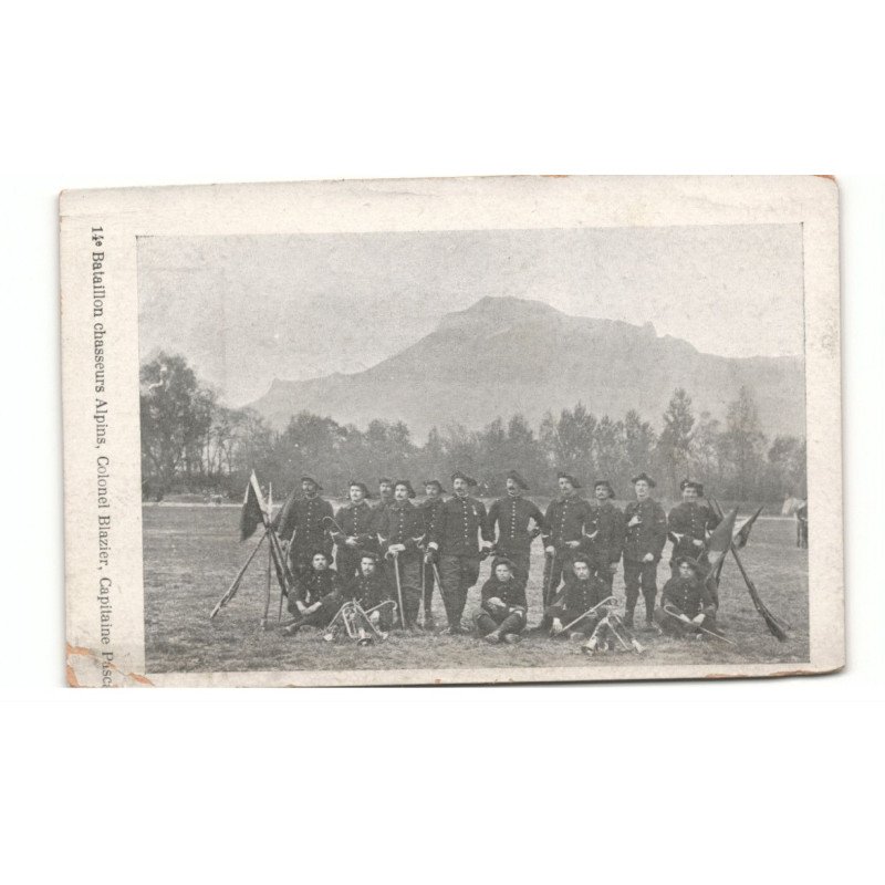 MILITAIRE CHASSEURS ALPINS: 14e bataillon chasseurs alpins, colonel blazier, capitaine pascal - très bon état