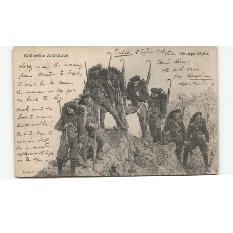 MILITAIRE CHASSEURS ALPINS: groupe alpin, collection artistique - très bon état