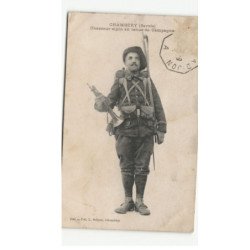 MILITAIRE CHASSEURS ALPINS: chambery, en tenue de campagne - état