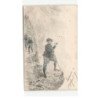 MILITAIRE CHASSEURS ALPINS: illustration, chasseur alpin avec jumelles - très bon état