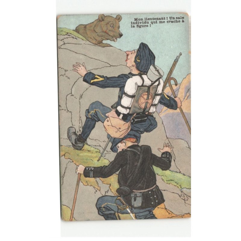 MILITAIRE CHASSEURS ALPINS: mon lieutenant! un sale individu qui me crache à la figure - très bon état