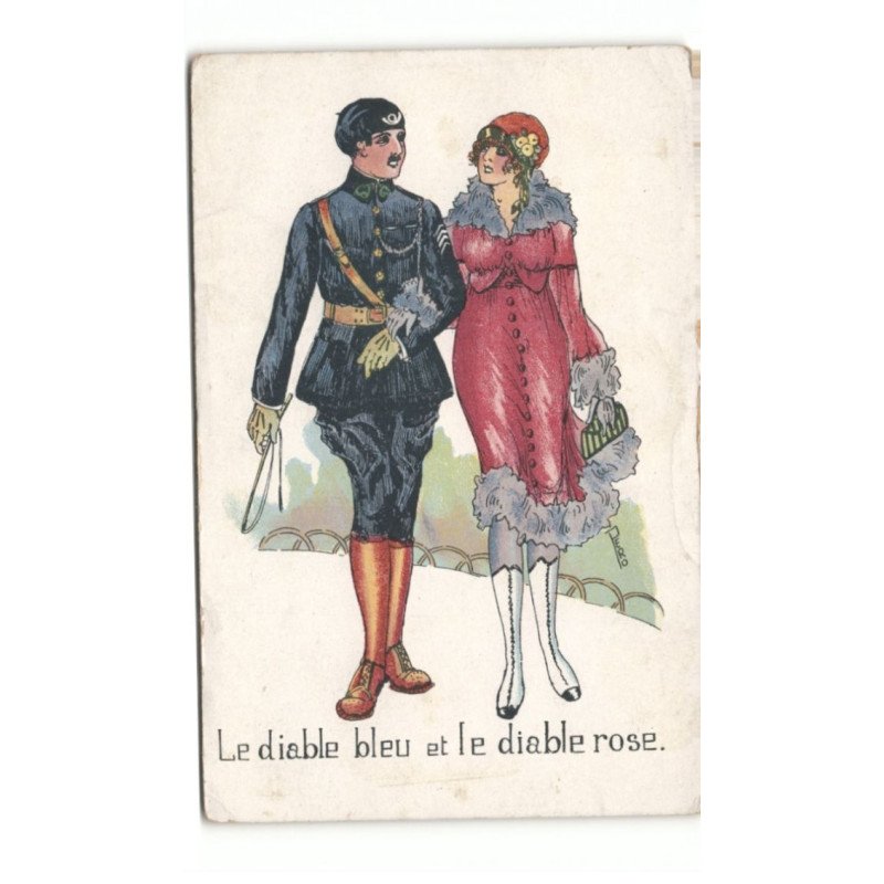 MILITAIRE CHASSEURS ALPINS: le diable bleu et le diable rose - très bon état