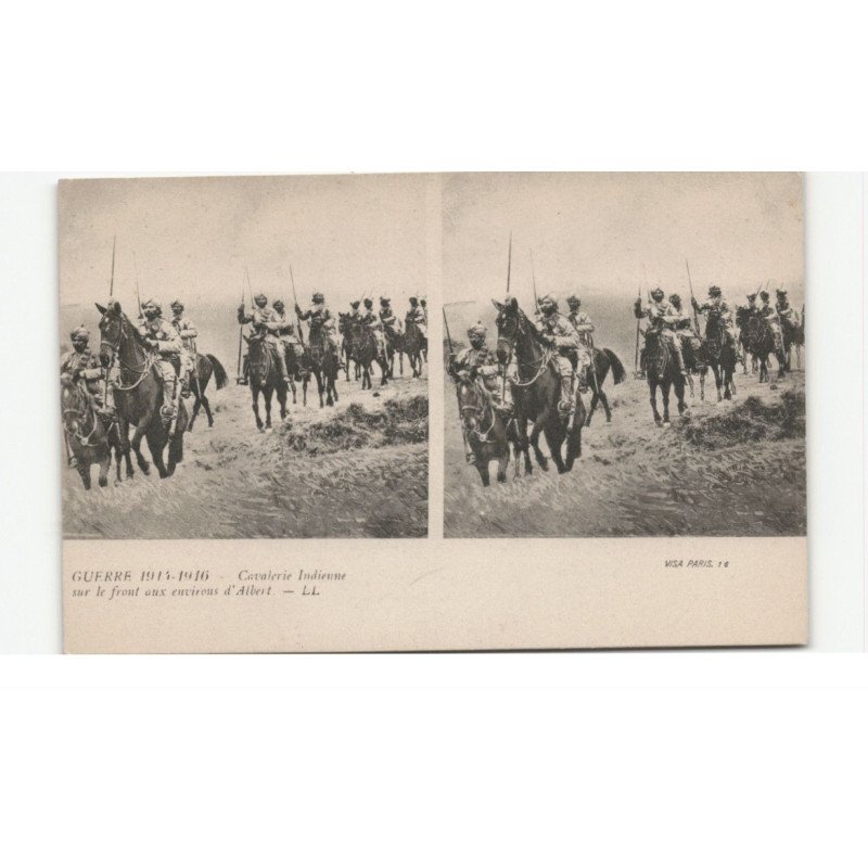MILITAIRES: Indes, Hindou, Sikh, guerre 1914-1916 cavalerie indienne sur le front - très bon état