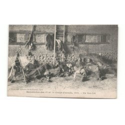 MILITAIRES CHASSEURS ALPINS: manoeuvre 13e et 14e corps d'armée 1909 un bon lit - très bon état