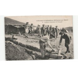 MILITAIRE CHASSEURS ALPINS: colonnes et opérations militaires au maroc, cuisine et campement de campagne - très bon état