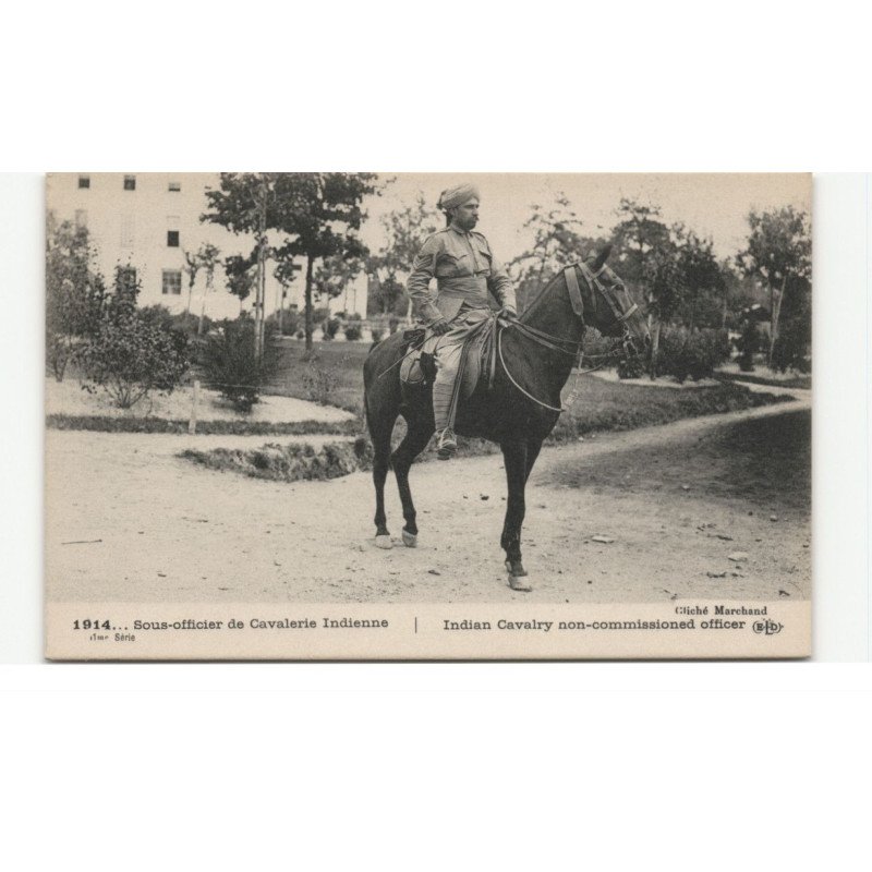 MILITAIRES: Indes, Hindou, Sikh, sous-officier de cavalerie indienne, cheval - très bon état