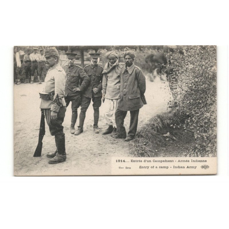 MILITAIRES: Indes, Hindou, Sikh, entrée d'un campement, armée indienne - très bon état