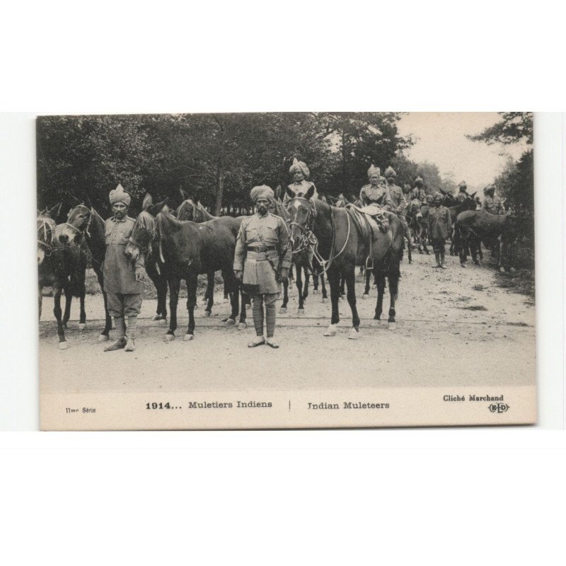 MILITAIRES: Indes, Hindou, Sikh, muletiers indiens - très bon état