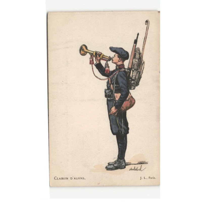 MILITAIRE CHASSEURS ALPINS: clairon d'alpins - très bon état