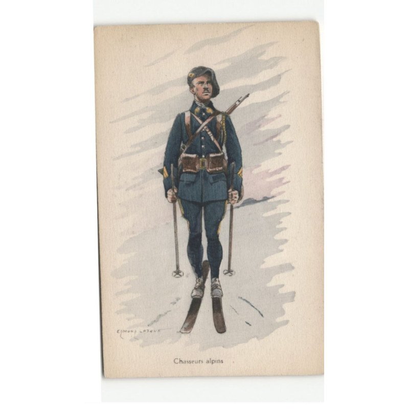 MILITAIRE CHASSEURS ALPINS: skieur - très bon état