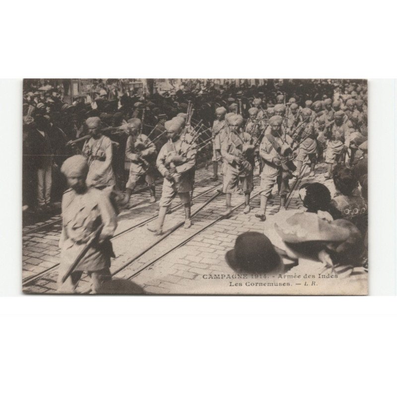 MILITAIRES: Indes, Hindou, Sikh, campagne 1914 armée des indes, les cornemuses - très bon état