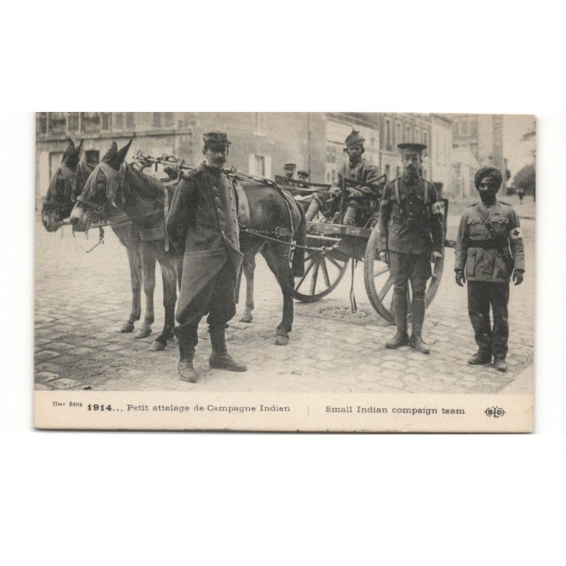 MILITAIRES: Indes, Hindou, Sikh, petit attelage de campagne indien - très bon état