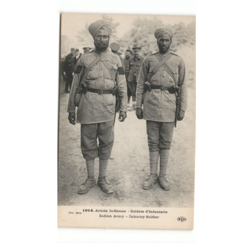 MILITAIRES: Indes, Hindou, Sikh, armée indienne, soldats d'infanterie - très bon état