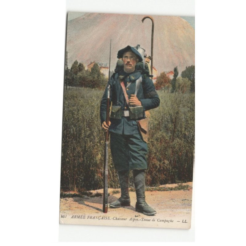 MILITAIRES CHASSEURS ALPINS: armée française tenue de campagne - très bon état