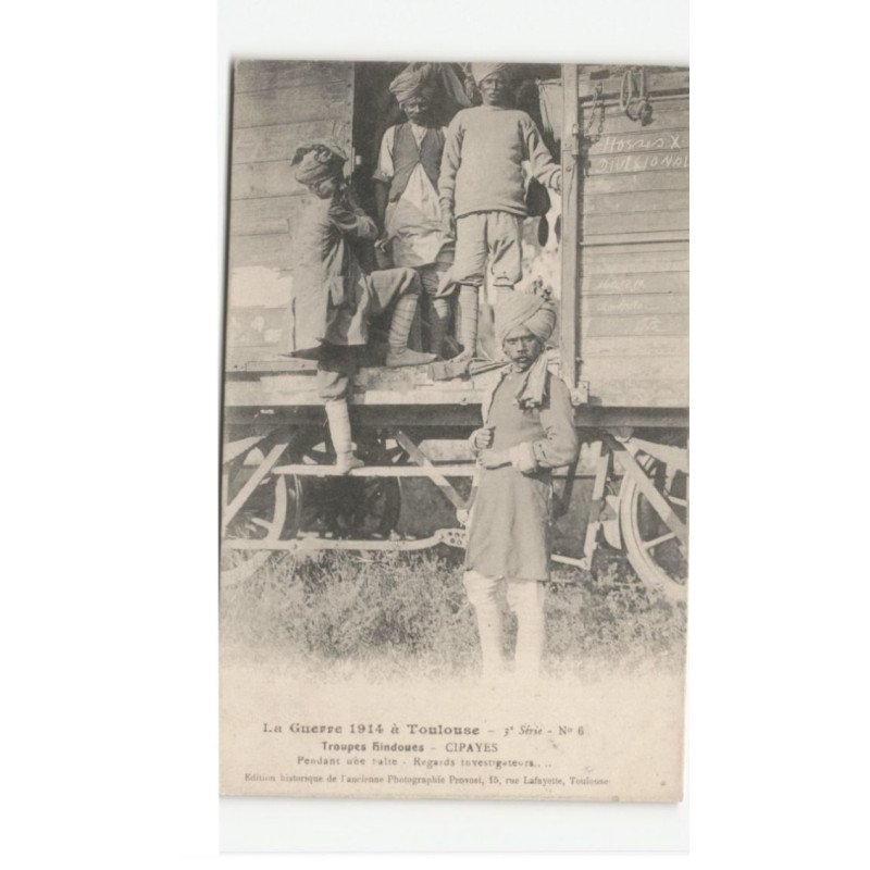 MILITAIRES: Indes, Hindou, Sikh, guerre 1914 toulouse, cipayes - très bon état