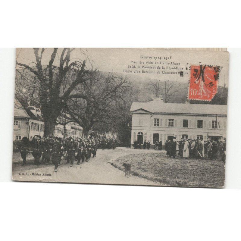 MILITAIRES CHASSEURS ALPINS: première visite de M/ le président de la république défilé d'un bataillon - très bon état