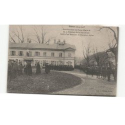 MILITAIRES CHASSEURS ALPINS: guerre 1914-1915, première visite de M. le président de la république - très bon état