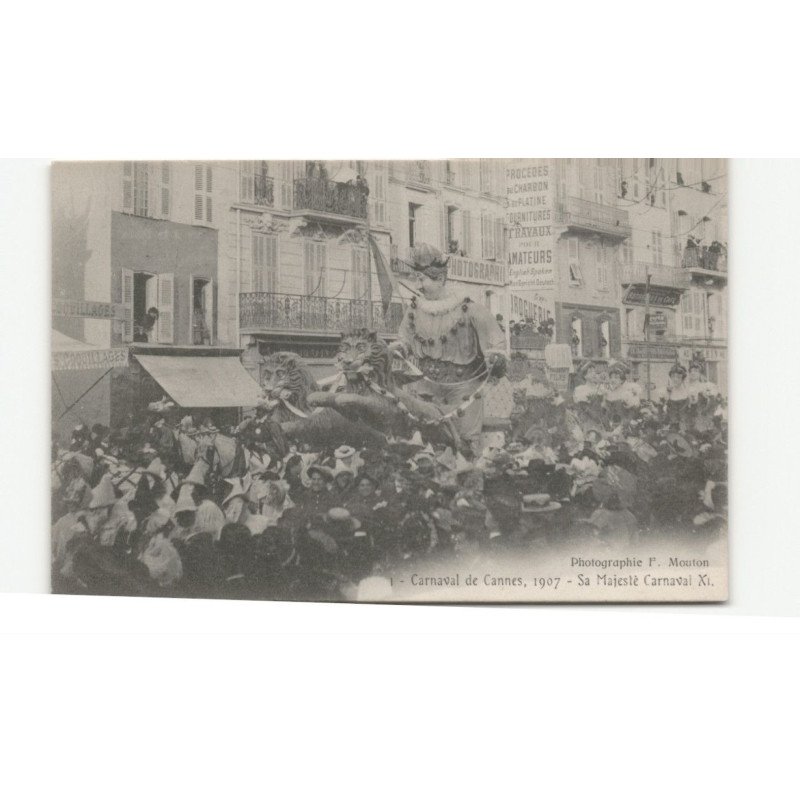 MILITAIRE CHASSEURS ALPINS: carnaval de cannes, 1907, sa majesté carnaval Xi - très bon état