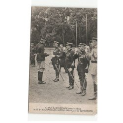 MILITAIRE CHASSEURS ALPINS: le roi de danemark passé en revue 22e bataillon chasseurs alpins français - très bon état