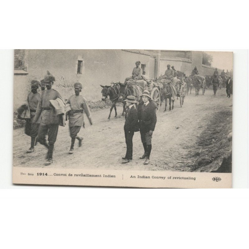 MILITAIRES: Indes, Hindou, Sikh, 1914 convoi de ravitaillement indien, attelage - très bon état
