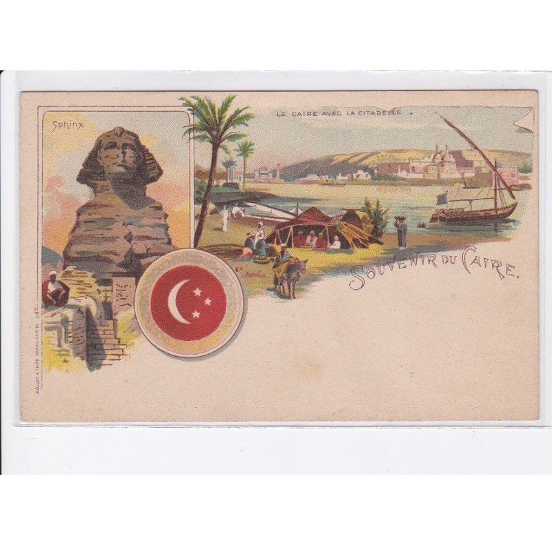 EGYPTE: LE CAIRE: précurseur, sphinx, le caire avec la citadelle, souvenir du caire - très bon état