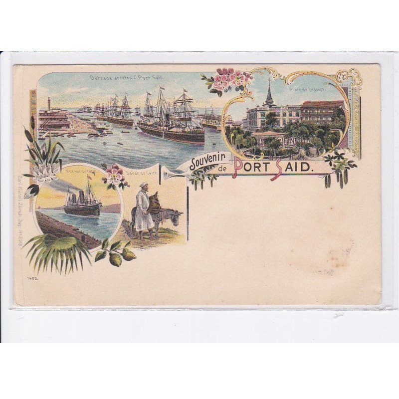 EGYPTE: précurseur souvenir de port saïd, 3 vues - état