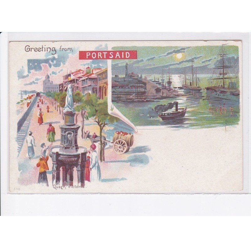 EGYPTE: précurseur greeting from port saïd - très bon état