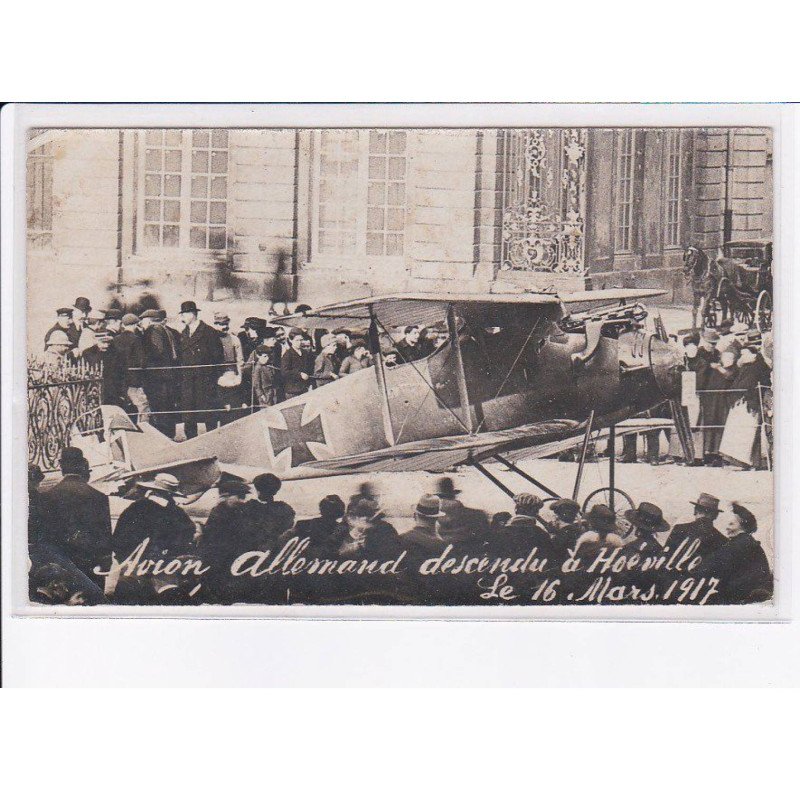 HOEVILLE: avion alleman d descendu à hoeville 1917, aviation - très bon état