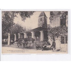 SAINT-HILAIRE-de-VILLEFRANCHE: le marché couvert et l'église - très bon état
