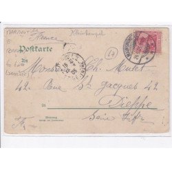MARMOUTIER: pompier gruss vom pompier-fest in maursmünster 1905, illustraiton - état (décollée)