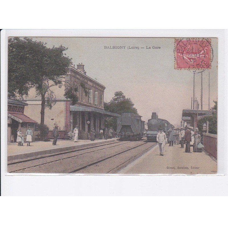BALBIGNY: la gare, train, wagon, rail - très bon état