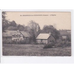 SAINT-ORADOUX-de-CHIROUZE: l'église vue aérienne 10x15 - très bon état