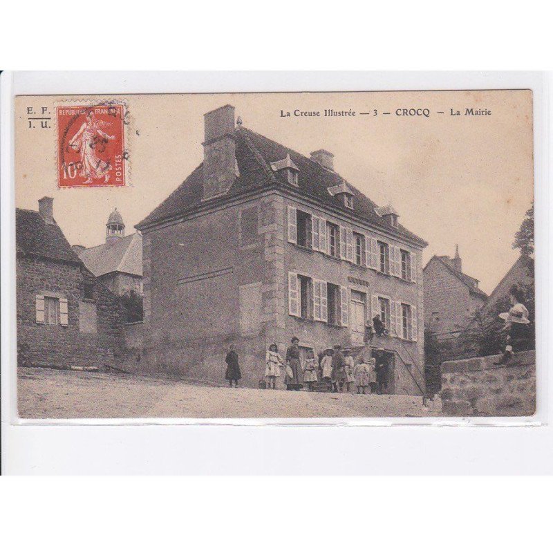 CROCQ: la mairie vue aérienne 10x15 - très bon état