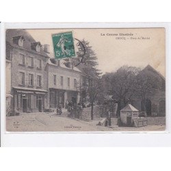 CROCQ: place du marché vue aérienne 10x15 - très bon état
