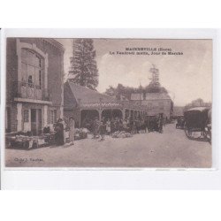 MAINNEVILLE: le vendredi matin, jour de marché vue aérienne 10x15 - très bon état