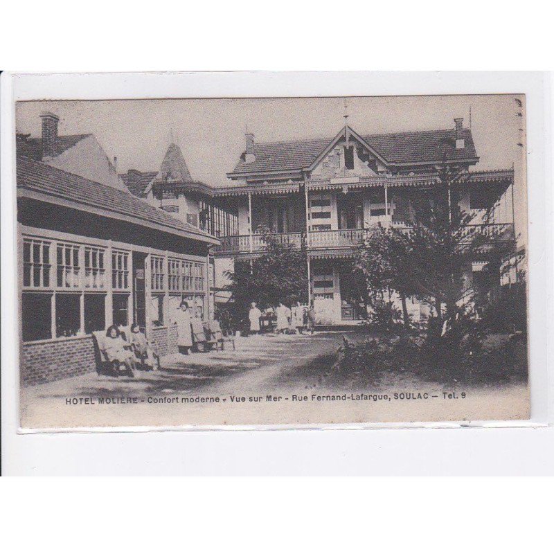 SOULAC: hôtel molière confort moderne, vue sur mer, rue fernand-lafargue vue aérienne 10x15 - très bon état