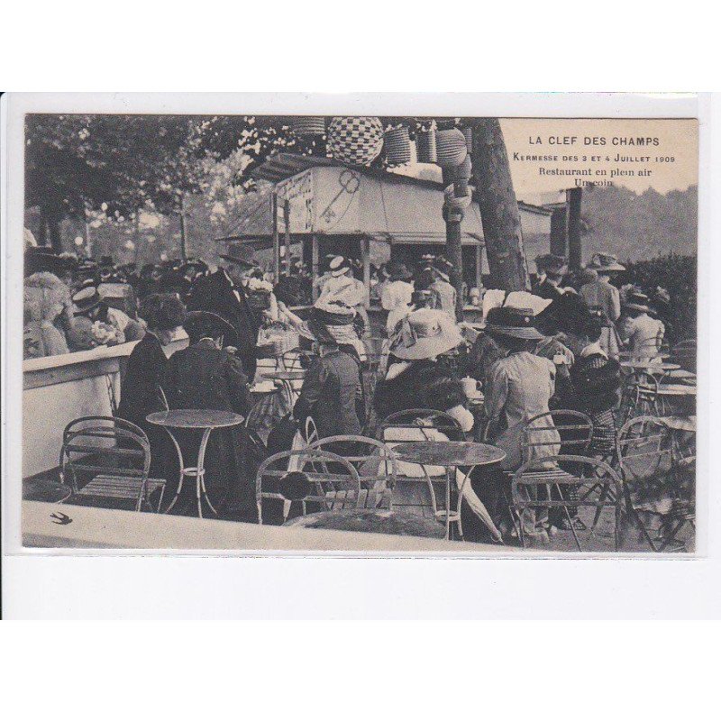 LIMOGES: la clef des champs kermesse des 3 et 4 juillet 1909 restaurant en plein air, un coin - très bon état