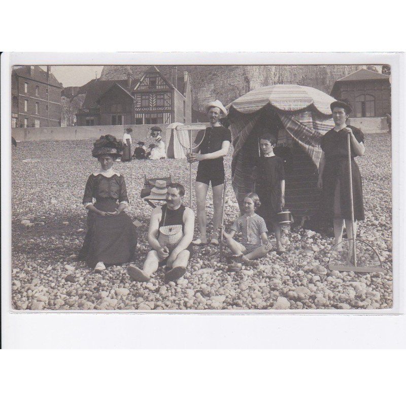 DIEPPE: scène de plage, villa - très bon état