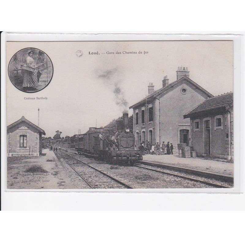 LOUE: gare des chemins de fer, train, rail - très bon état