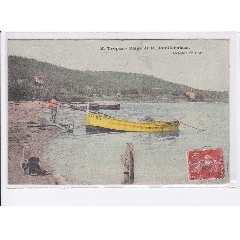 SAINT-TROPEZ: plage de la bouillabaisse, bateau - très bon état