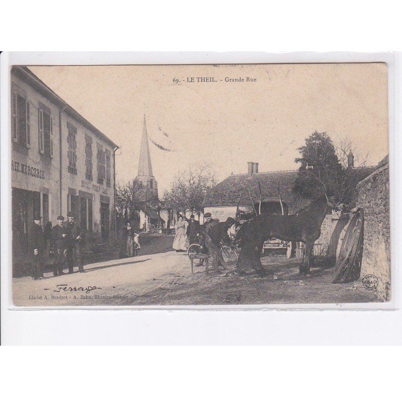 LE THEIL: grande rue, cheval, vélo, maréchalt ferrant (?) -  très bon état