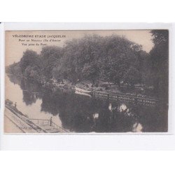 NEUILLY-sur-SEINE: vélodrome stade jacquelin, pont de neuilly (ile d'amour) vue prise du pont - très bon état