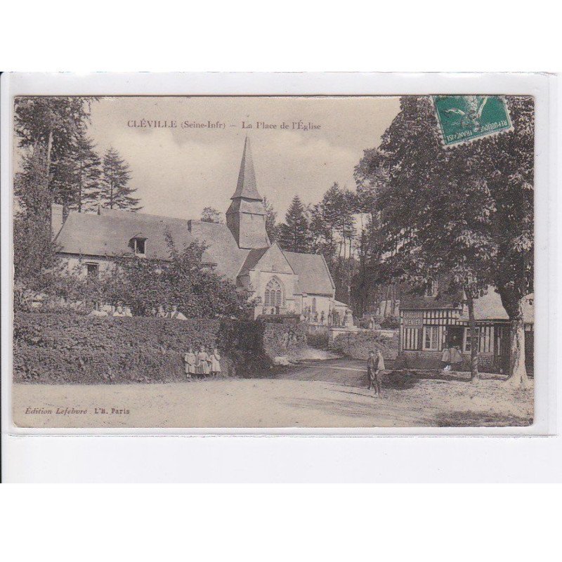 CLEVILLE: la place de l'église - très bon état