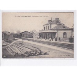 LA FERTE-BERNARD: gare de l'ouest, intérieur, train, rail, bois - très bon état