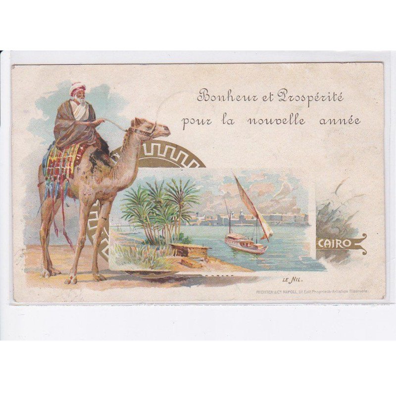 EGYPTE: précurseur bonheur et presopérité pour la nouvella année 1898 - très bon état