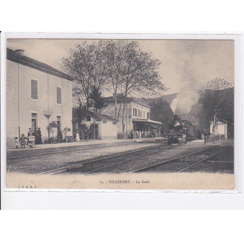 VILLEFORT: la gare, train - très bon état